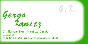 gergo kanitz business card